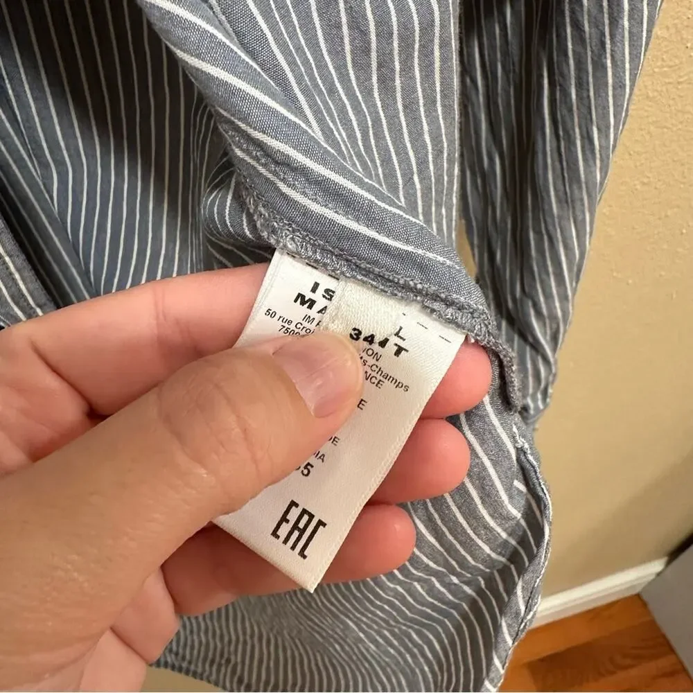Isabel Marant Etoile Blue White Striped Blouse Top Small